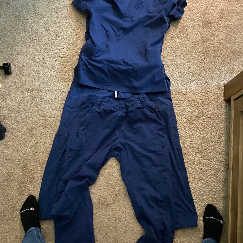 Petite small navy blue scrubs